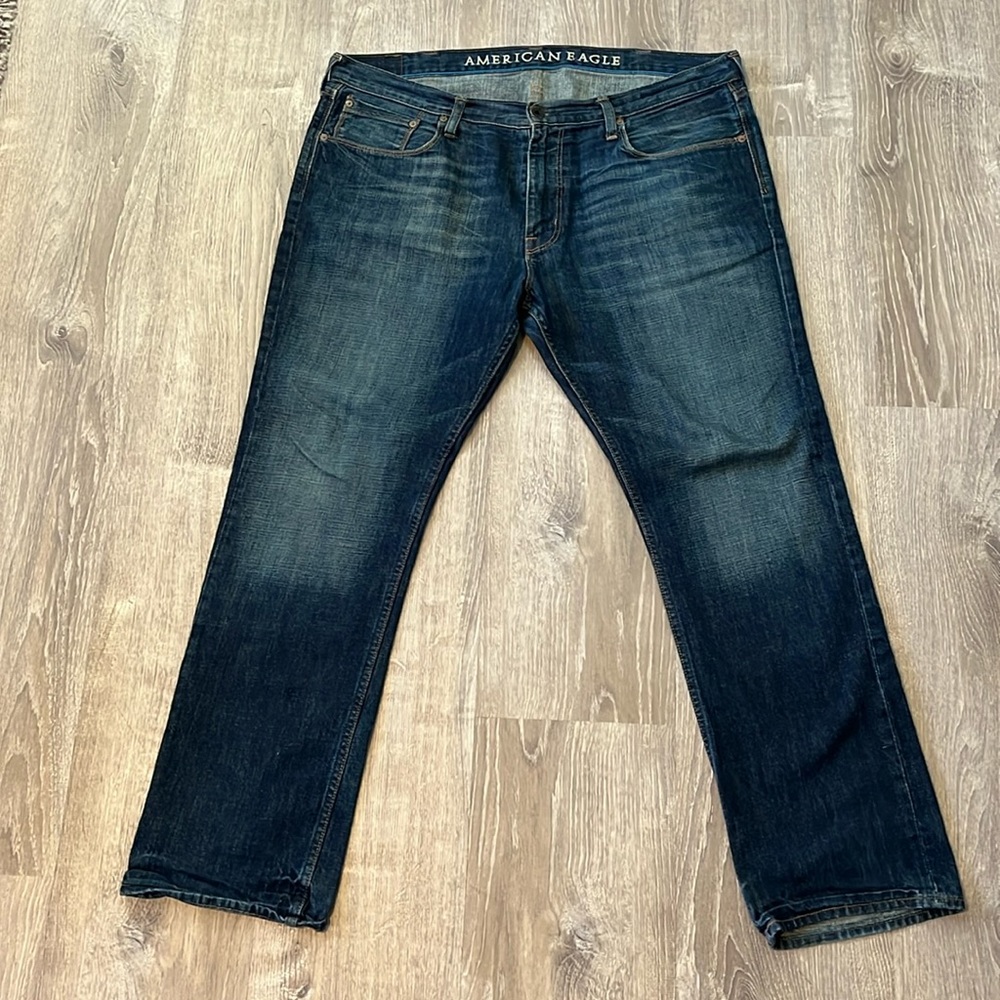 American Eagle Men’s Slim Straight Jeans, 100% Cotton, 38x32